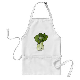 Bok choy cartoon illustration  standard apron