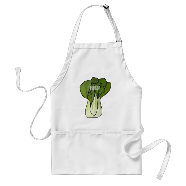 Bok choy cartoon illustration  standard apron (Front)