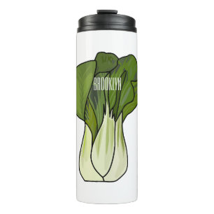 Bok choy cartoon illustration  thermal tumbler