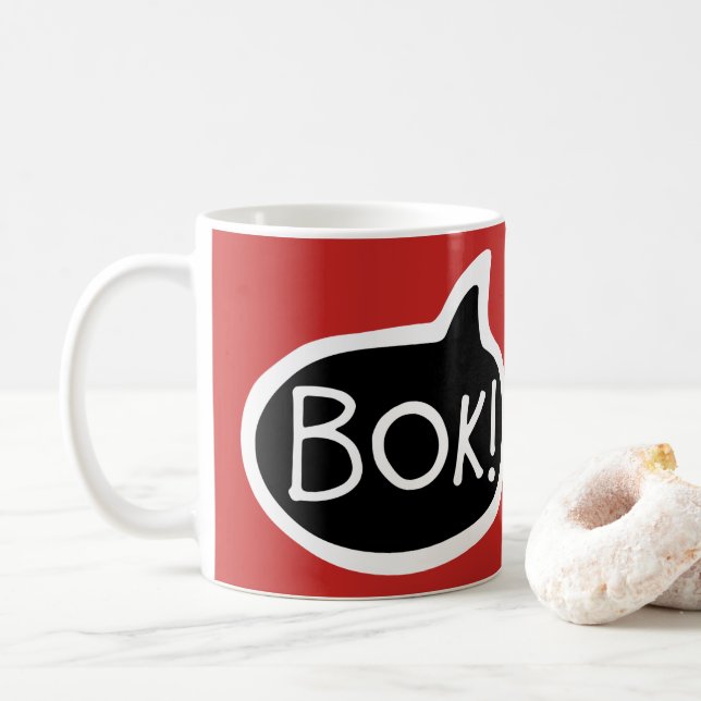 BOK! Croatian Greeting, Hello Speech Bubble Coffee Mug (With Donut)