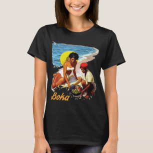 Boka Bay Fruit Beach Retro Travel T-Shirt
