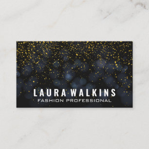 Boke Dark Blue Gold Speckled Business Card