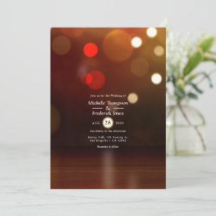 Bokeh Beach Wedding Invitation