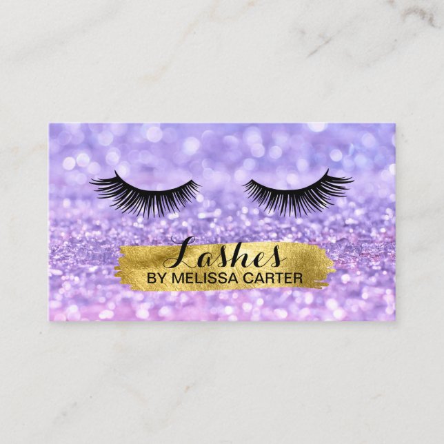 Bokeh Beauty Salon Makeup Artist Lash Extensions Business Card (Front)