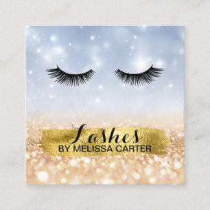 Bokeh Beauty Salon Makeup Artist Lash Extensions Square Business Card