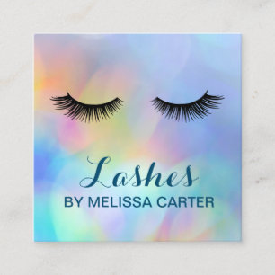 Bokeh Beauty Salon Makeup Artist Lash Extensions Square Business Card