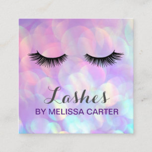Bokeh Beauty Salon Makeup Artist Lash Extensions Square Business Card