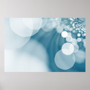 Bokeh blue background lens flare poster