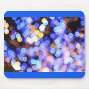 Bokeh Blue Gold Lights Modern Gift Mouse Pad