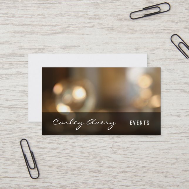 Bokeh & Blurred Glass Bottles Reflecting Light Business Card (Front/Back In Situ)