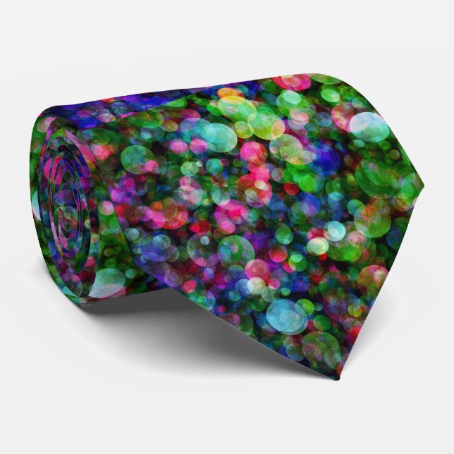 Bokeh Christmas Lights Fun Holiday Tie (Rolled)