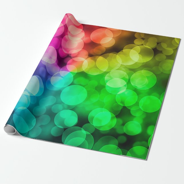 Bokeh colorful rainbow background wrapping paper (Unrolled)