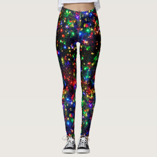 Bokeh Colourful Lights Festive Fun Christmas Light Leggings