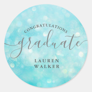 bokeh crystal glitter monogram graduate Sticker