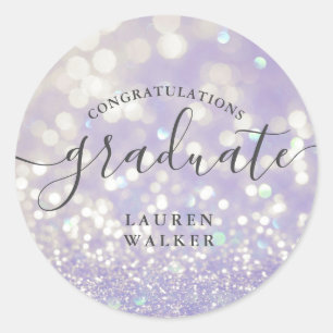 bokeh crystal glitter monogram graduate Sticker