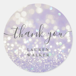 bokeh crystal glitter monogram thank you Sticker