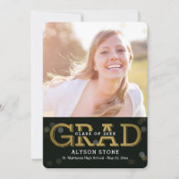 Bokeh Editable Colour Photo Graduation Invitation