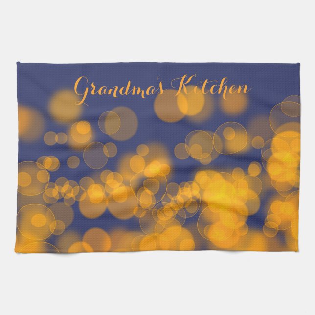 Bokeh effect texture. text. tea towel (Horizontal)