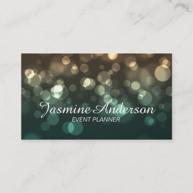 Bokeh Event Planner Business Card (Front)