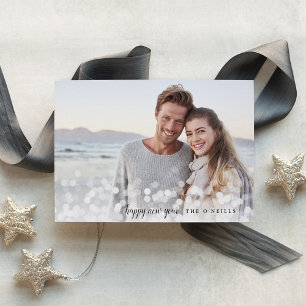 Bokeh Flare Custom Greeting Holiday Photo Card