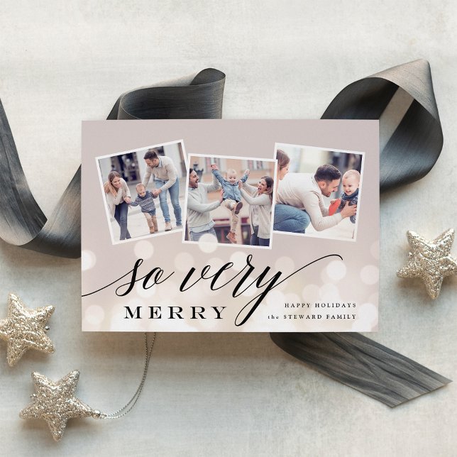 Bokeh Flare | Holiday Photo Collage Card (Creator Uploaded)