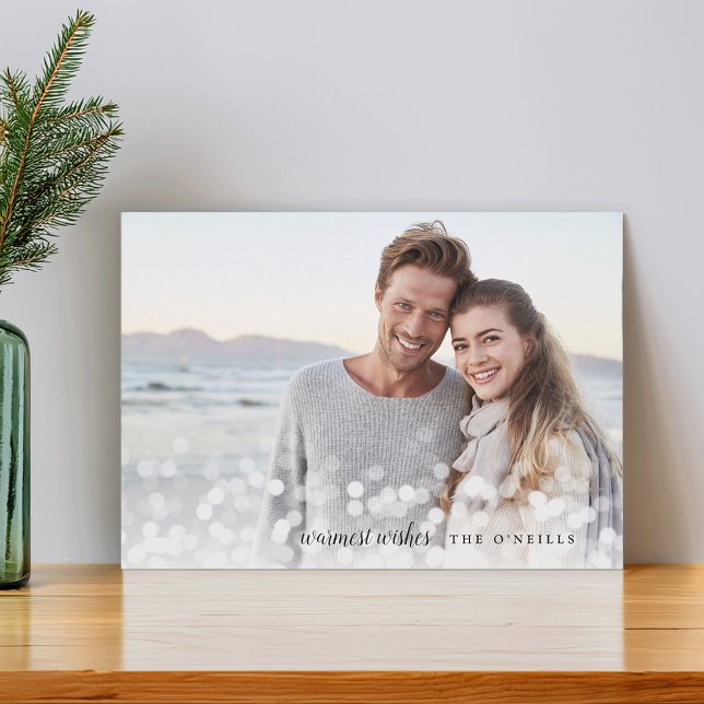 Bokeh Flare | Warmest Wishes Photo Holiday Card (Creator Uploaded)