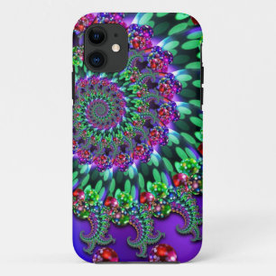 Bokeh Fractal Purple Turquoise iPhone 11 Case
