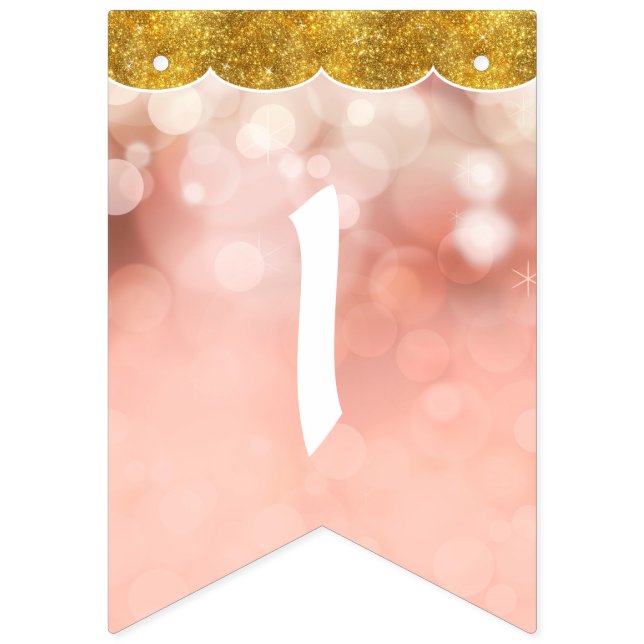 Bokeh Girl Personalised Nursery Room Name Pennant Bunting (Second Flag)