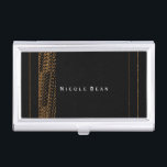 Bokeh Glam All Black & Gold Business Card Holder<br><div class="desc">Bokeh Glam All Black & Gold Business Card Holder. Customise with any text or leave it blank.</div>