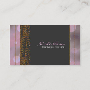 Bokeh Glam Pink Grey & Gold Chic Business Cards