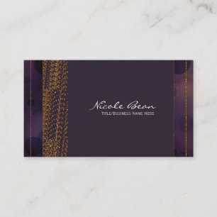 Bokeh Glam Purple & Gold Chic Business Cards