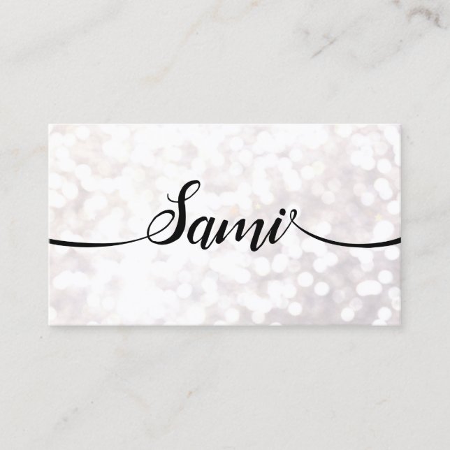Bokeh Glitter Calligraphy Font Networking card (Front)