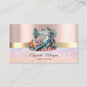 Bokeh Gold Stripe,Sewing Machine Alterations Business Card