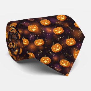 Bokeh Halloween   Glowing Jack-O’ Lantern (4) Tie