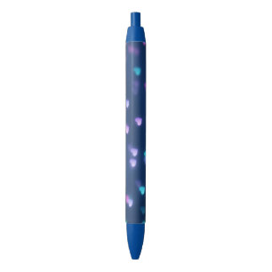 Bokeh Hearts Blue Ink Pen