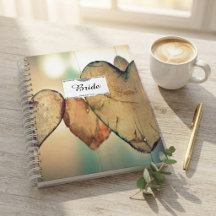 Bokeh Hearts Bride Wedding Notebook