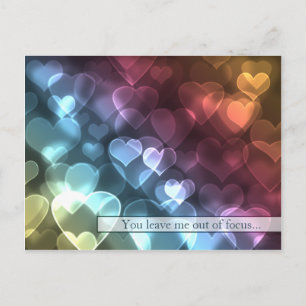 Bokeh Hearts Valentine Postcard
