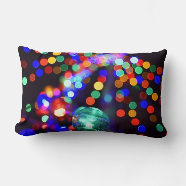 Bokeh Holiday Lights Throw Pillow (Front)