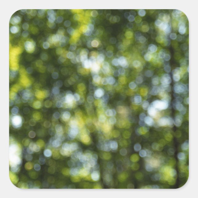 Bokeh in Spring Square Sticker (Front)