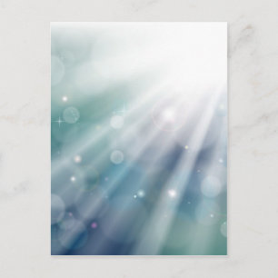 Bokeh light rays background postcard