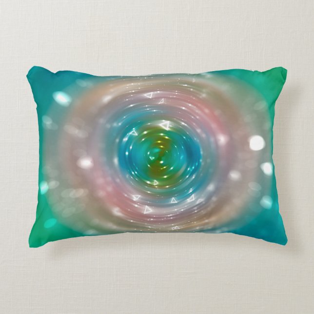 Bokeh light, shimmering blur spot lights on multic decorative cushion (Front)