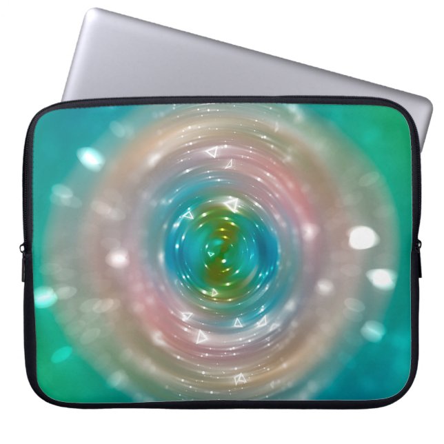 Bokeh light, shimmering blur spot lights on multic laptop sleeve (Front)