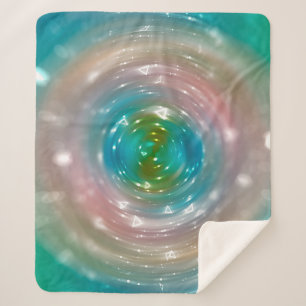 Bokeh light, shimmering blur spot lights on multic sherpa blanket