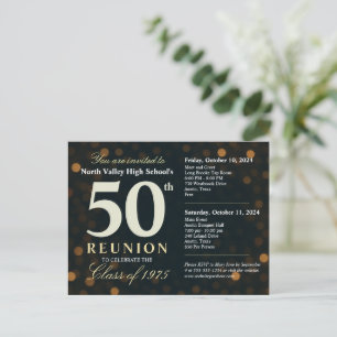 Bokeh Lights 50th High School Reunion 2 Day Event Postcard