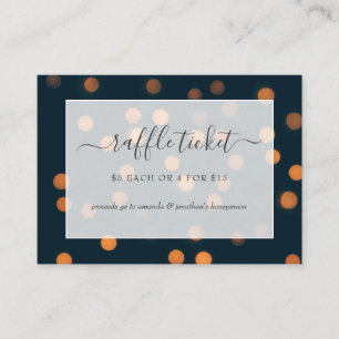 Bokeh Lights Bridal Shower Raffle Ticket Enclosure Card