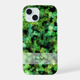 Bokeh Lights in Shades of Green iPhone 15 Case