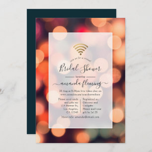 Bokeh Lights Virtual Shower Invitation
