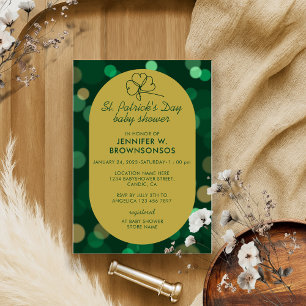 Bokeh Lucky St Patricks Day Celebration Invitation