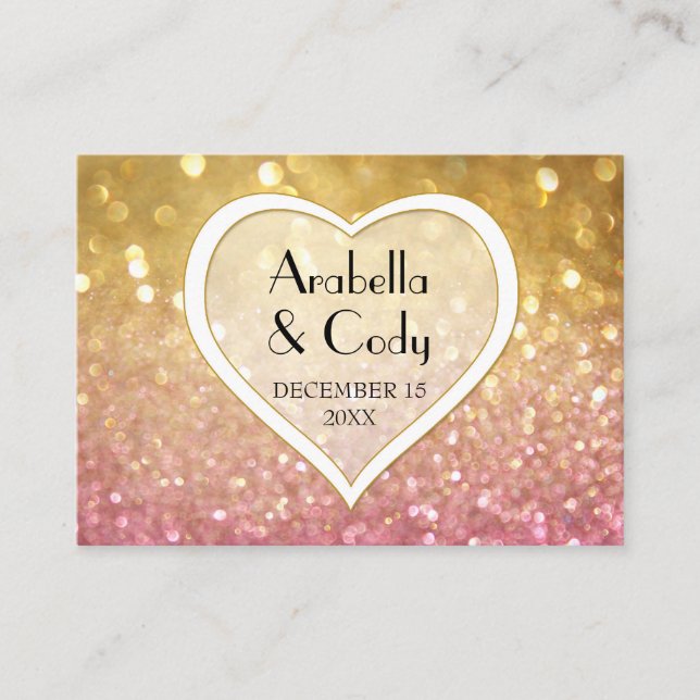 Bokeh Movie Premier Ticket Style Gold Pink Sparkle (Front)