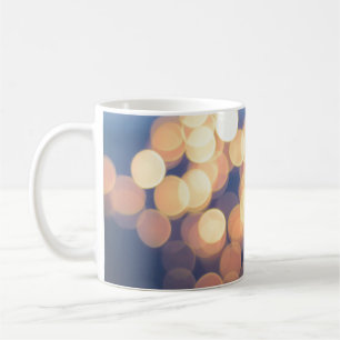 Bokeh photography of lights coffee mug